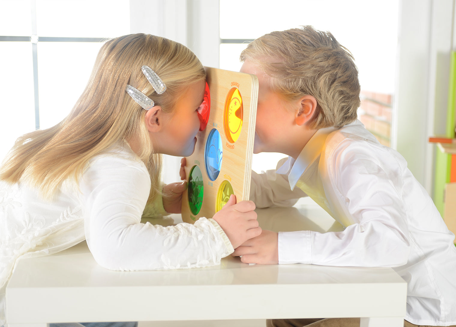 Quadro didático círculos com cores transparentes