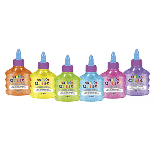 12 pegamentos con purpurina neón Carioca, 88 ml cada uno