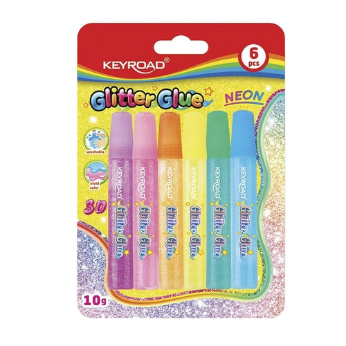 6 colas Glitter Keyroad neon (6x10g) - Sílaba