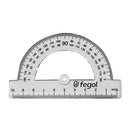 Transportador Fegol 180º/10cm, plástico cristal.