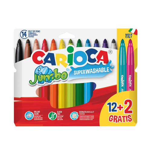 Marcador feltro jumbo Carioca (cx.12+2)