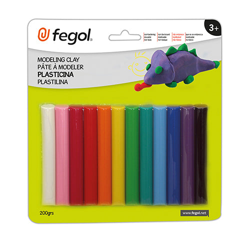 Plasticina Fegol 200g (12 cores)