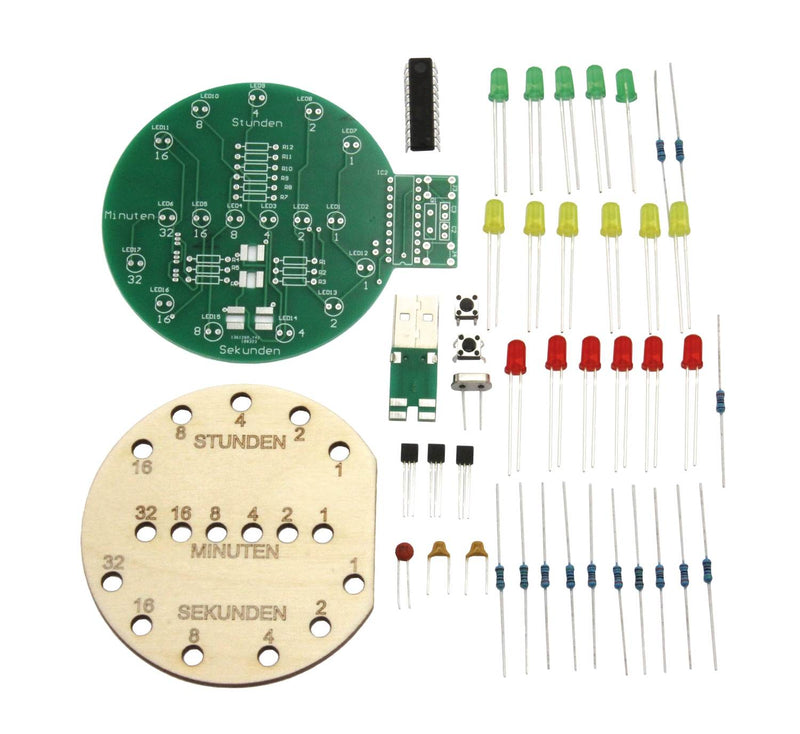 Kit de soldadura - Relógio binário com ligação USB