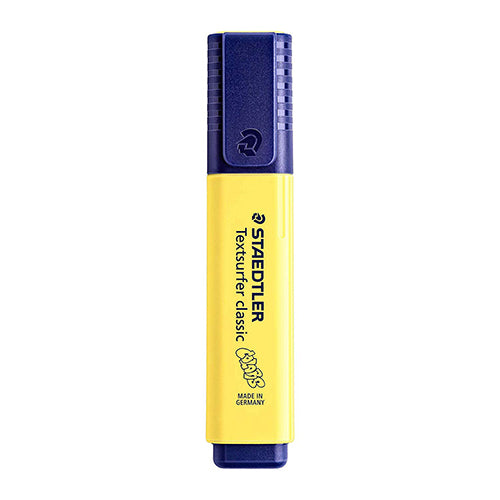 Marcador fluorescente Staedtler, amarillo pastel y vintage.