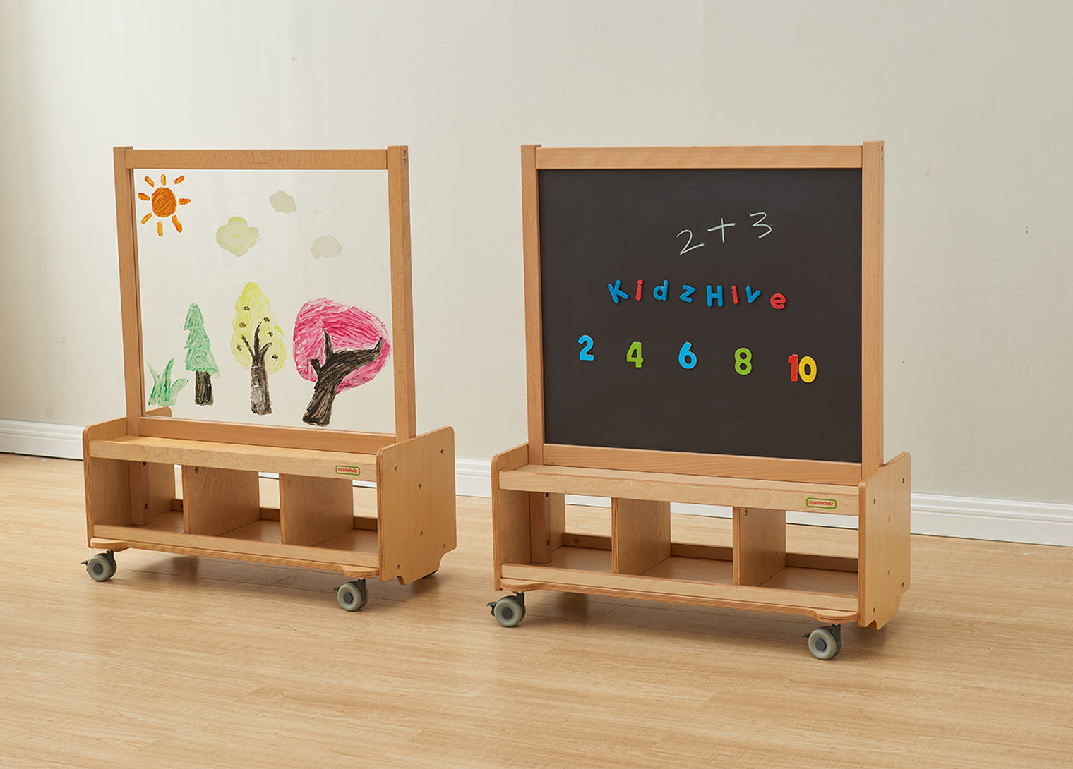 Painel Móvel de Dupla Face - Quadro Branco e Quadro Preto - Sílaba
