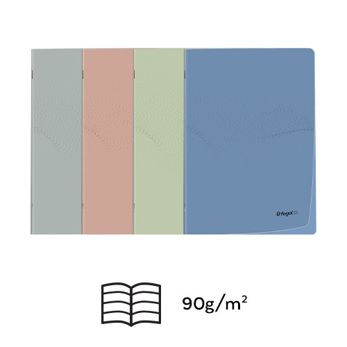 Caderno agrafado capa PP A5 Fegol (48f) flex print pautado