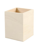 Portalápices de madeira quadrado (7,7 x 9,5 cm)