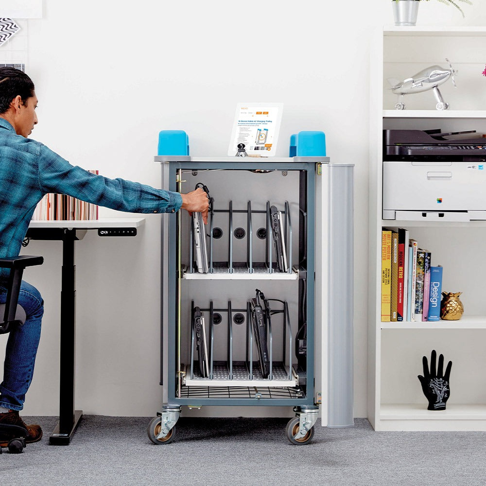 Armário de carregamento móvel vertical LapCabby - dispositivos até 17" - Sílaba