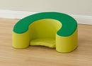 Asiento de herradura verde y amarillo