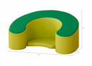 Asiento de herradura verde y amarillo