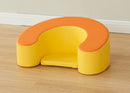 Asiento de herradura naranja y amarillo