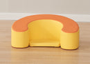 Asiento de herradura naranja y amarillo