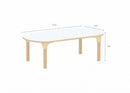 Mesa oval regulável Alrik tampo branco 1200 x 600 mm estrutura metálica