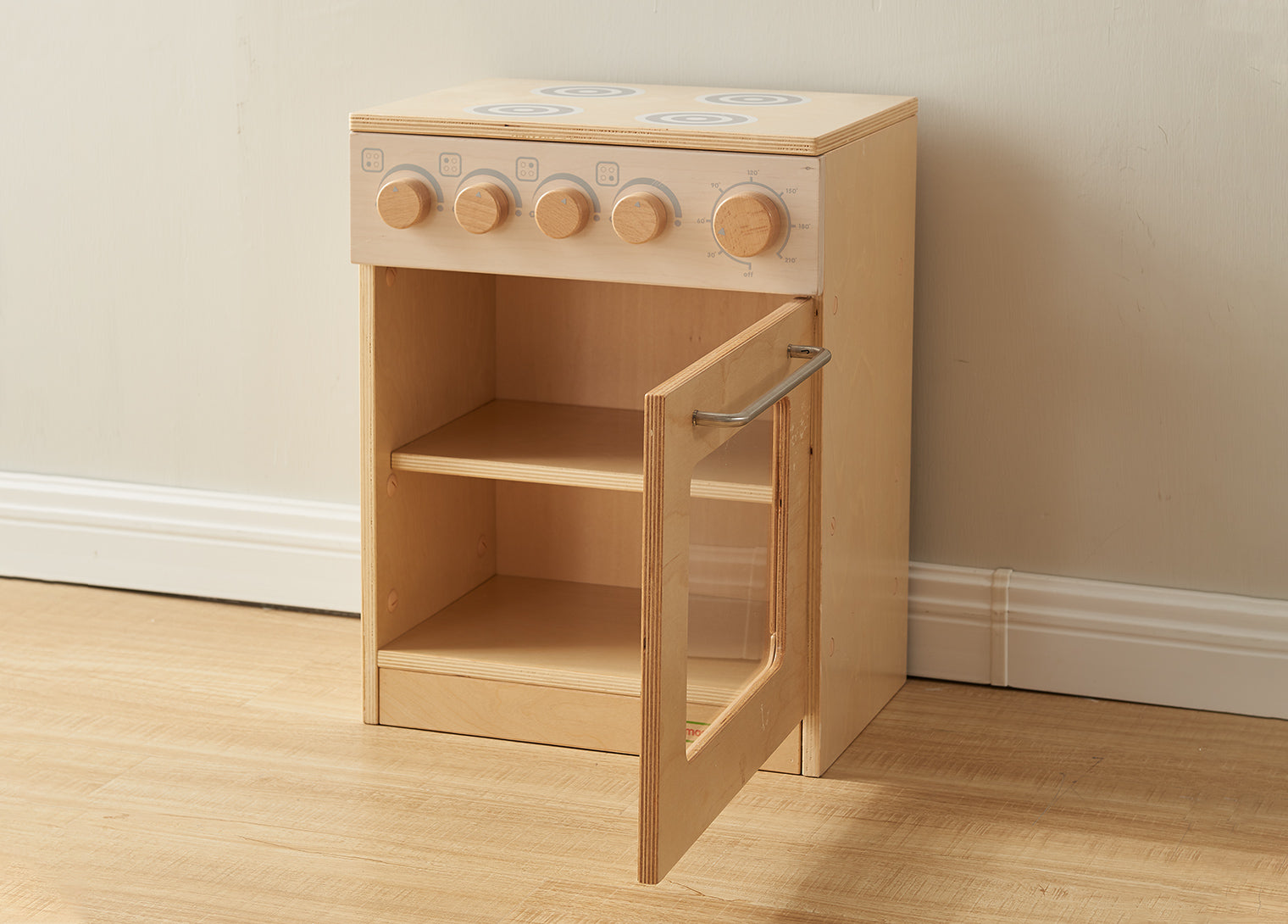 Fogão com forno miniatura madeira natural/branco - Sílaba