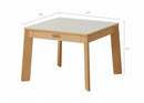 Mesa quadrada de cozinha faz de conta madeira natural tampo branco