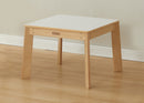 Mesa quadrada de cozinha faz de conta madeira natural tampo branco