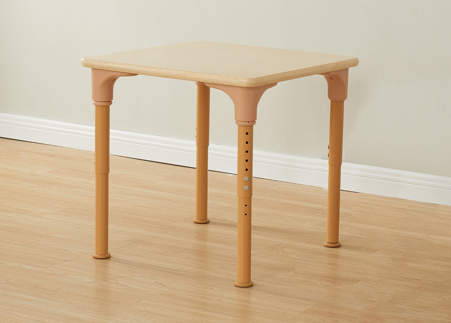 Mesa quadrada regulável Alrik tampo madeira natural 600 x 600 mm - Sílaba