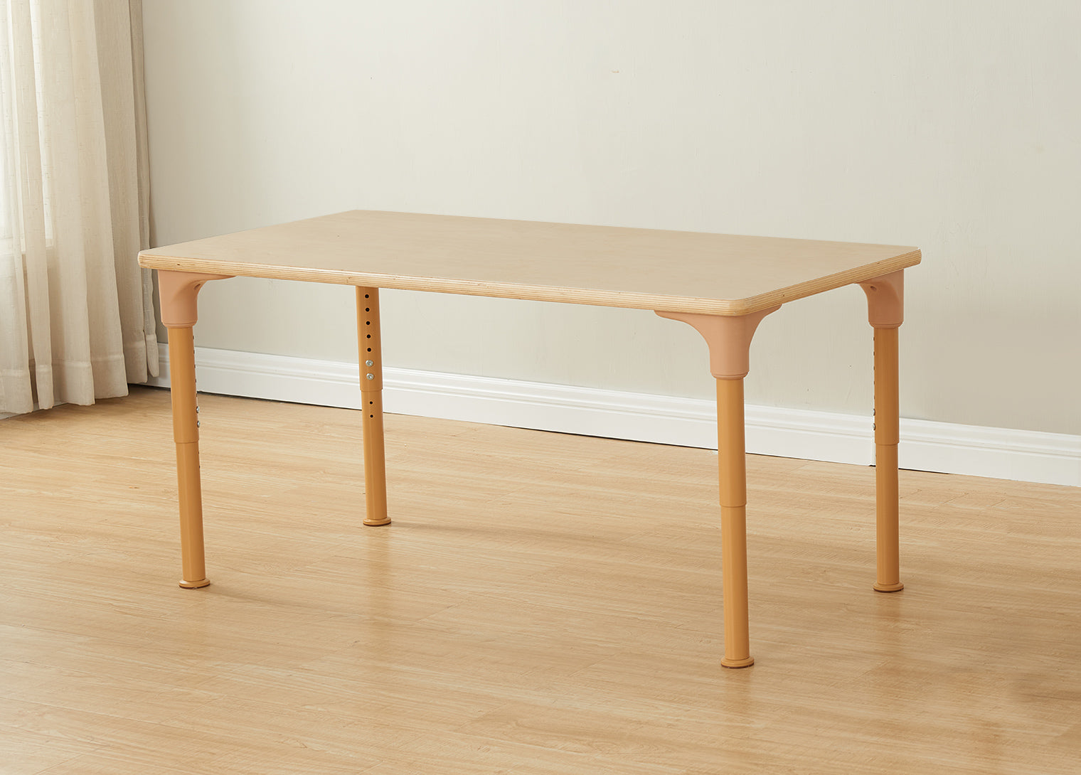 Mesa dupla regulável Alrik tampo madeira natural 1200 x 600 mm - Sílaba
