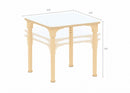 Mesa quadrada regulável Alrik tampo branco 600 x 600 mm - Sílaba