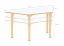 Mesa trapezoidal regulável Alrik tampo branco 1200 x 600 mm - Sílaba