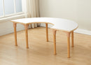 Mesa em forma de U regulável Alrik tampo branco 1500x750mm - Sílaba