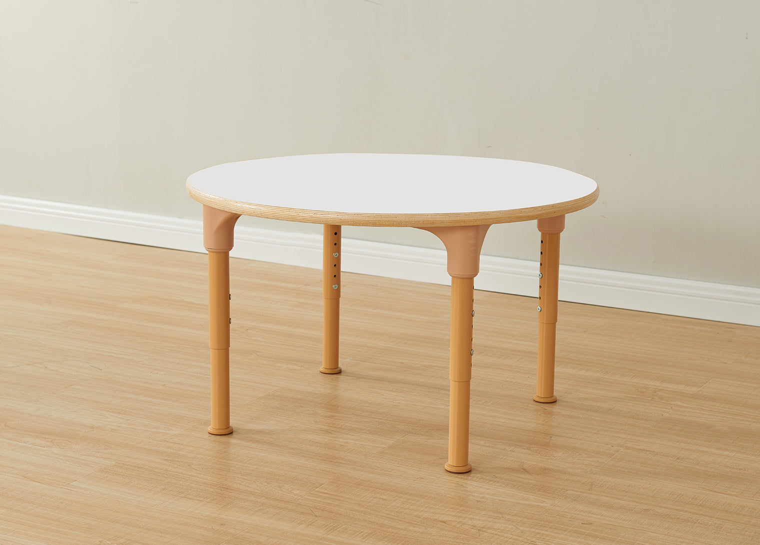 Mesa redonda regulável Alrik tampo branco ⌀ 850 mm - Sílaba