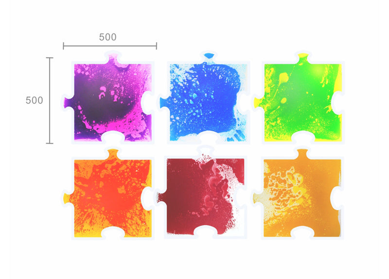 Tapete em Forma de Puzzle Sensorial com Líquido