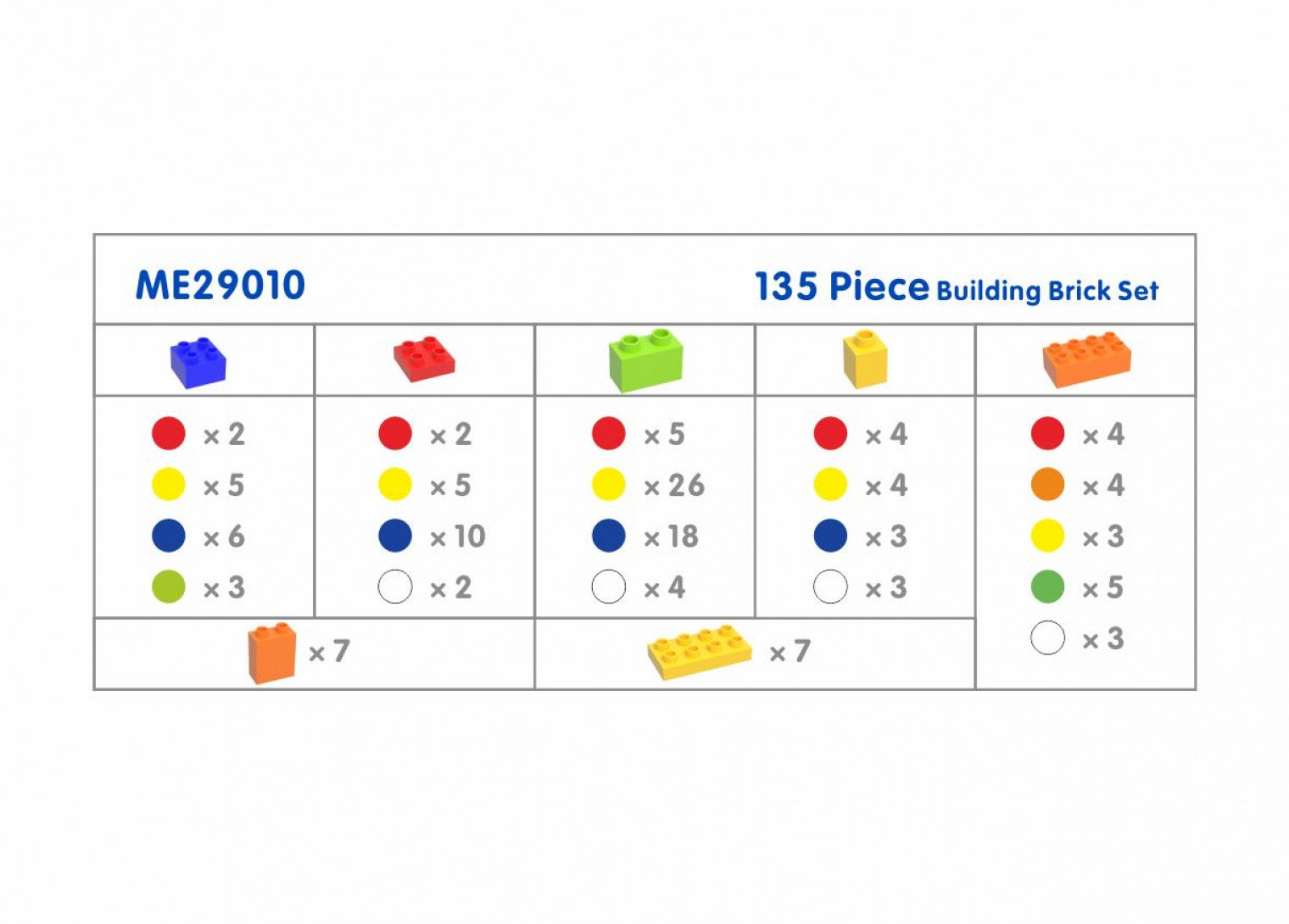 Kit de 135 peças Brick de construção - Sílaba
