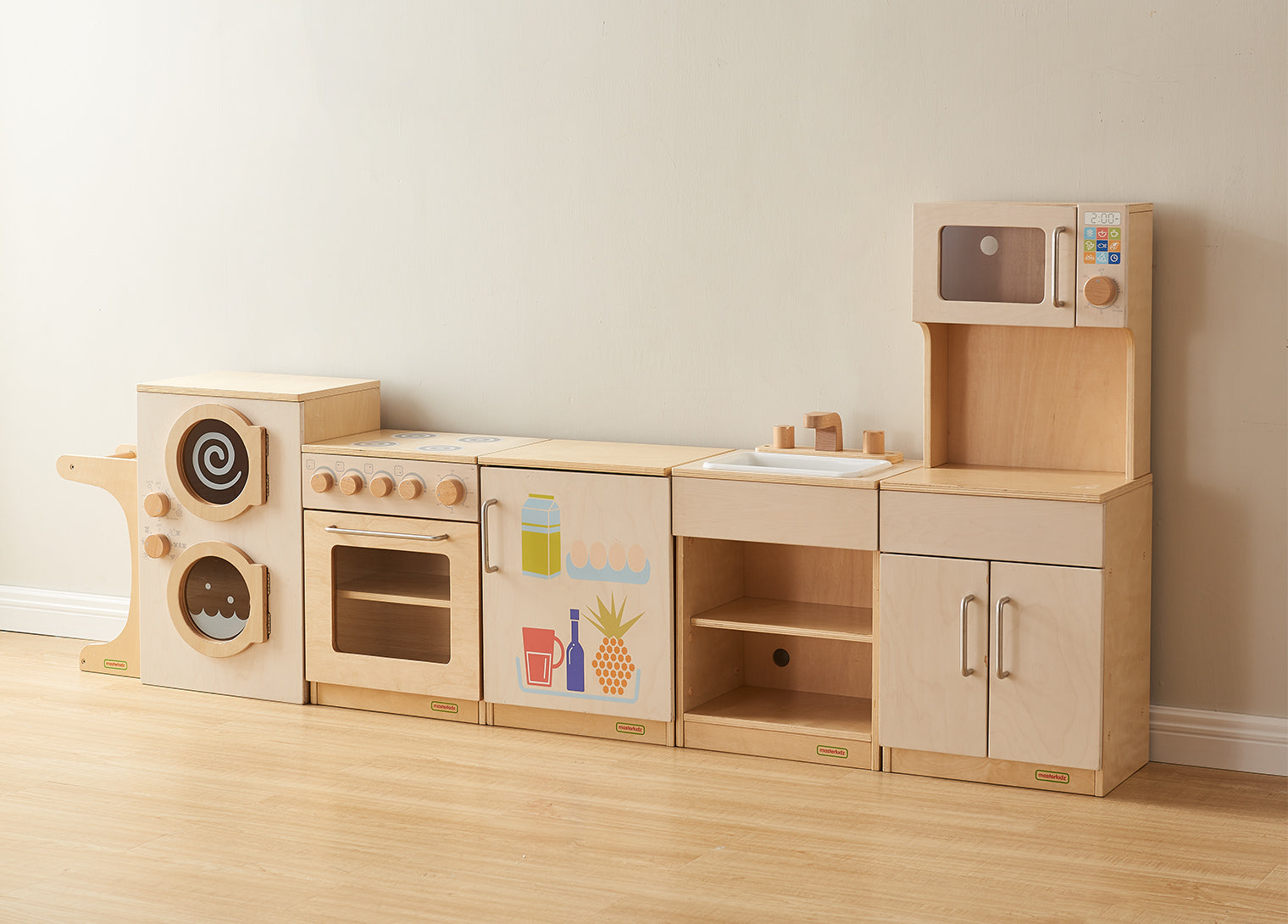 Fogão com forno miniatura madeira natural/branco - Sílaba