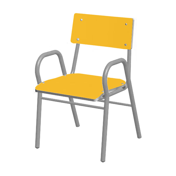 Cadeira com braços amarelo