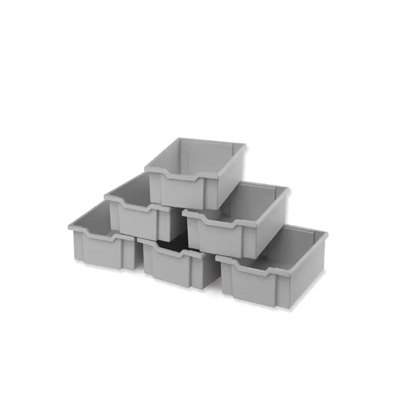 Juego de 6 cajas para carro de laboratorio.