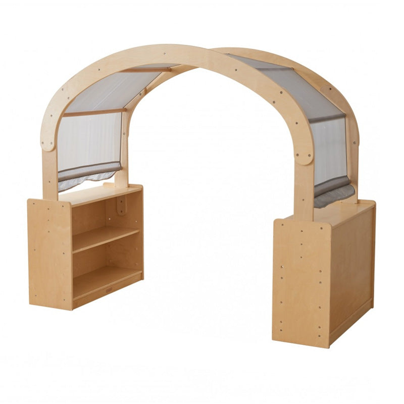 Rincón de lectura con arco transparente