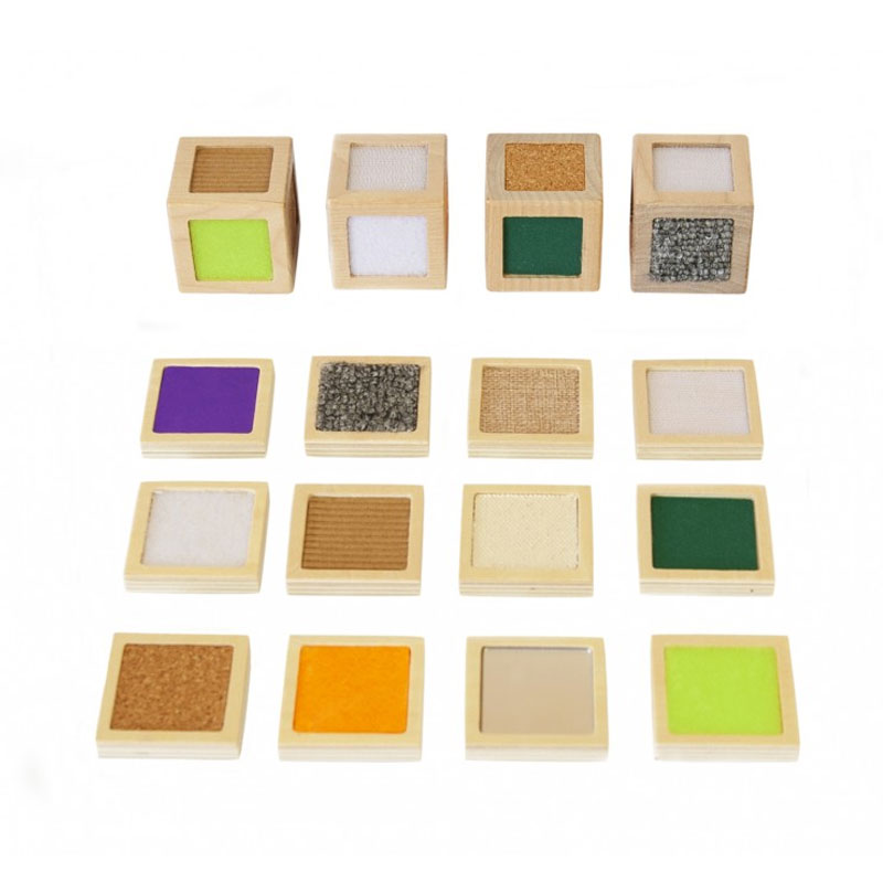 Cubos sensoriales de madera (juego de 4)