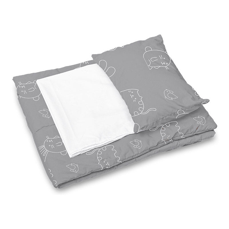 Juego de cama gris menta