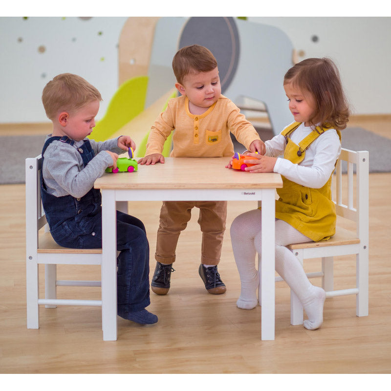 Conjunto de mesa e cadeiras miniatura madeira