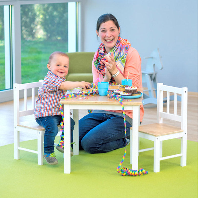 Conjunto de mesa e cadeiras miniatura madeira