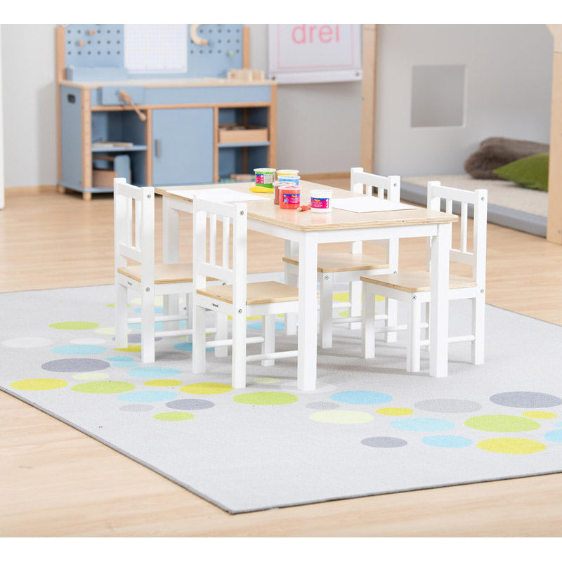 Miniature wooden table and chair set