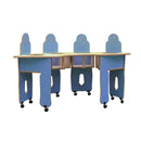 Mesa de alimentação Linha NE com 4 lugares sem almofadas