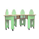 Mesa de alimentação Linha NE com 4 lugares sem almofadas