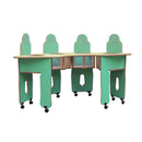 Mesa de alimentação Linha NE com 4 lugares sem almofadas