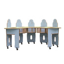 Mesa de alimentação Linha NE s/ almofadas com 5 lugares