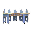 Mesa de alimentação Linha NE s/ almofadas com 5 lugares