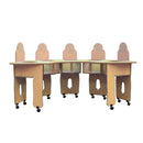 Mesa de alimentação Linha NE s/ almofadas com 5 lugares