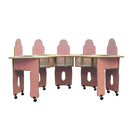 Mesa de alimentação Linha NE s/ almofadas com 5 lugares