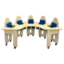 mesa de alimentação faia e azul