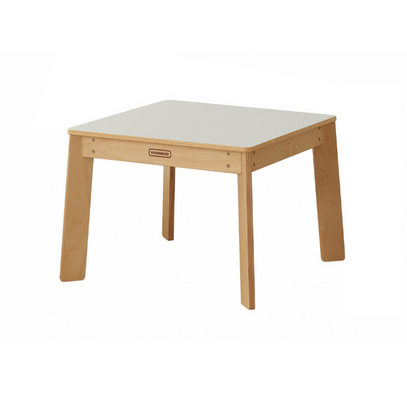 Mesa quadrada de cozinha faz de conta madeira natural tampo branco