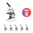 Pack 5 Microscópios Monoculares Motic SFC-100 FLED Cordless