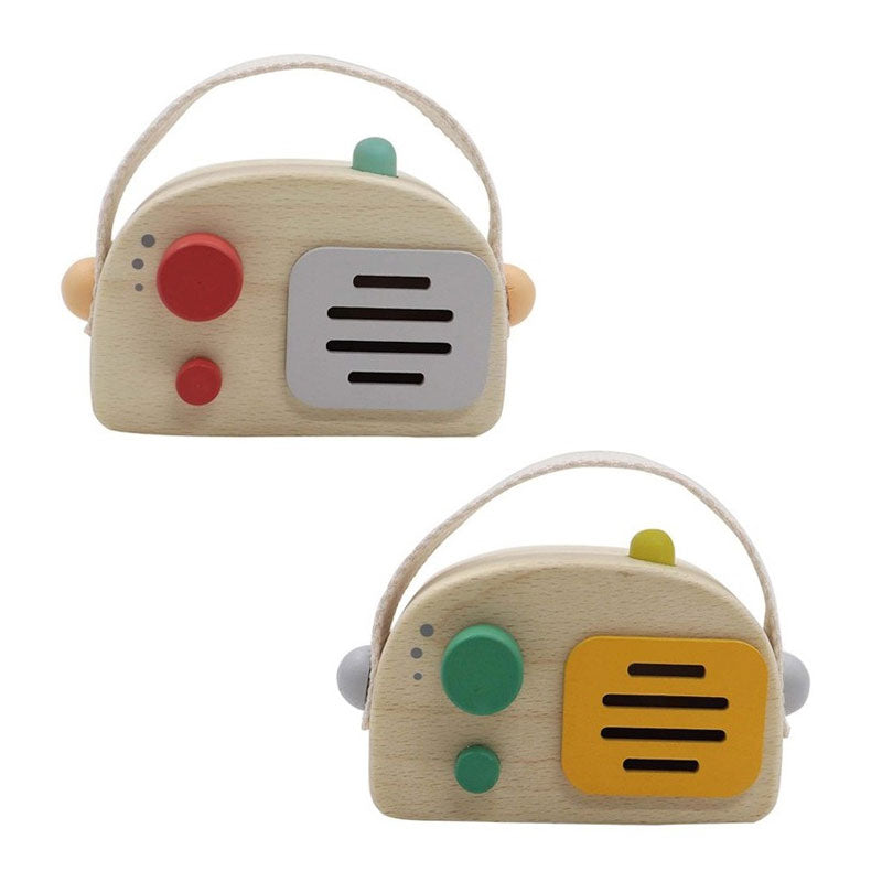 radio de madera para niños