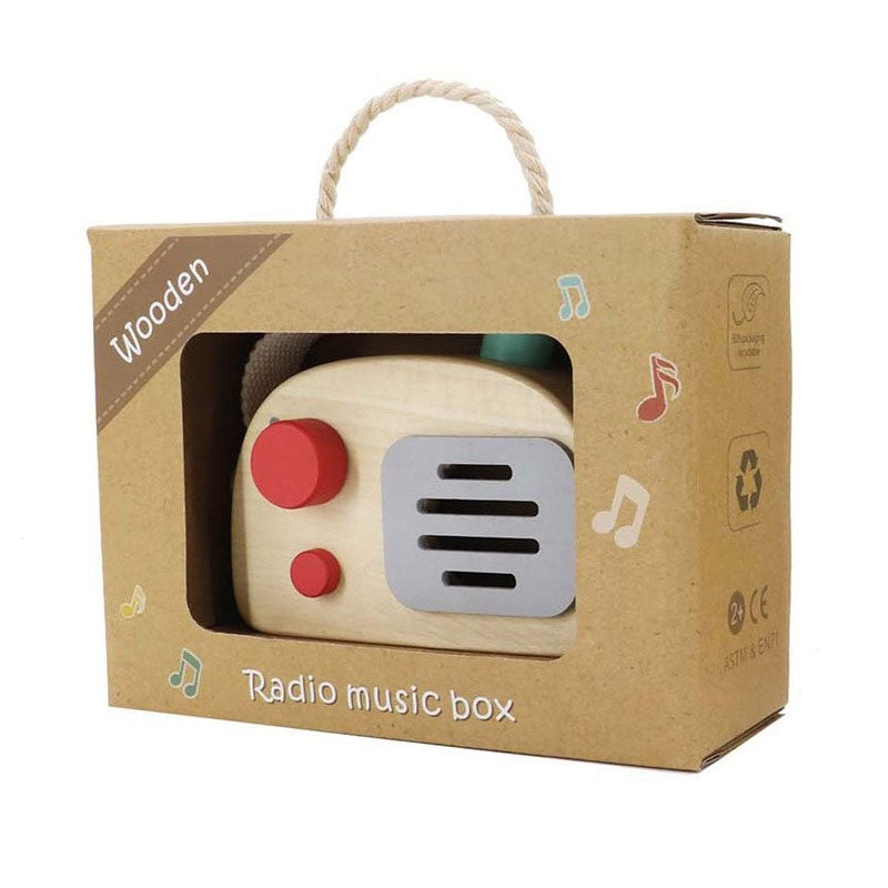 Rádio infantil de madeira