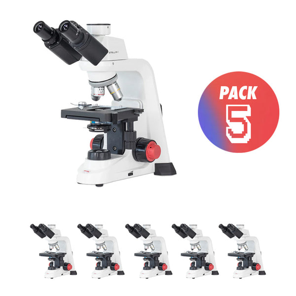 Pack 5 Microscópios Trinoculares Motic Stellar 1-T